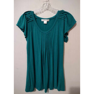 August Silk | Emerald Green Soft Stretchy Blouse Size Small